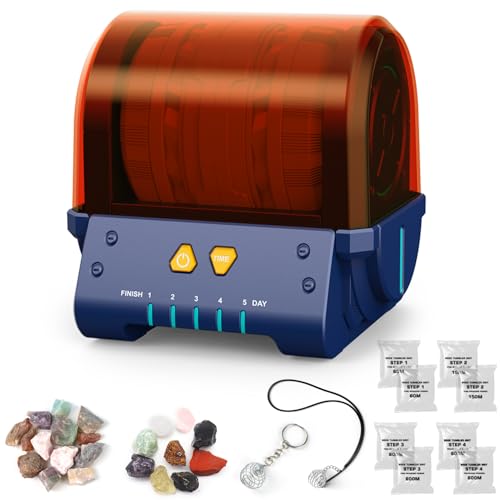 Fistone Rock Tumbler Kit NoiseReducing Rock Polisher for Kids Adults 5Day Timer Great STEM Gift for Young Rock Collectors Geology Enthusiasts - Image 1