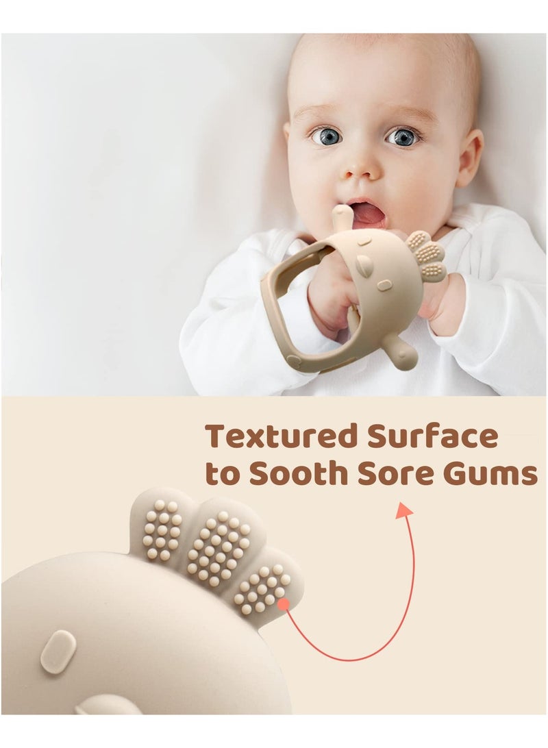 Flushrenic 2 packs of teething toys for babies, suitable for children aged 0-6 months to 6-12 months, food-grade silicone teething gloves, anti-drop wrist teething toys for babies, satisfying sucking needs, BPA-free. - Image 3