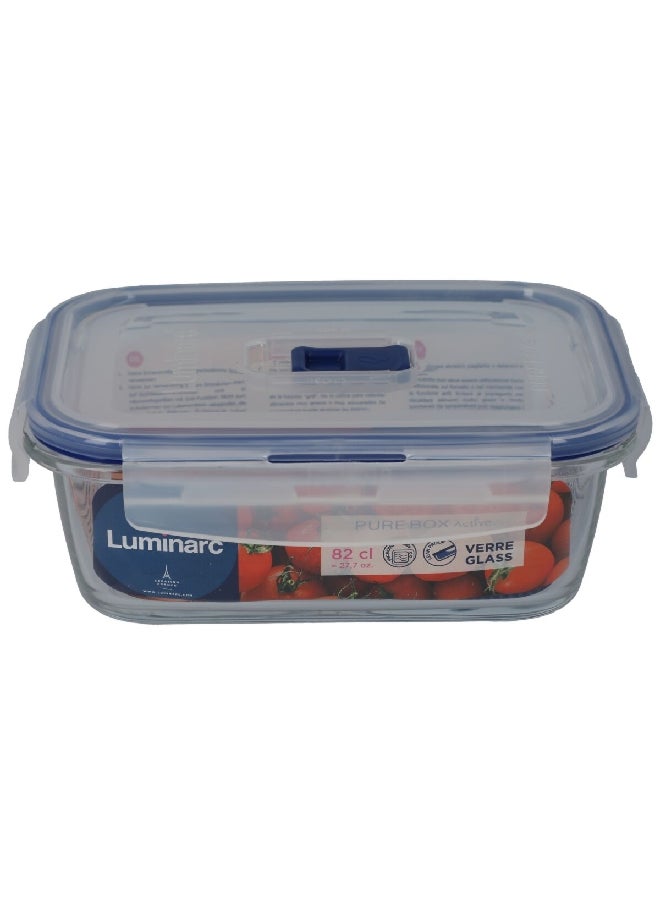 Luminarc - Rectangular Flat Rim Pure Box Clear and Blue 820 ml P3547 - Image 1