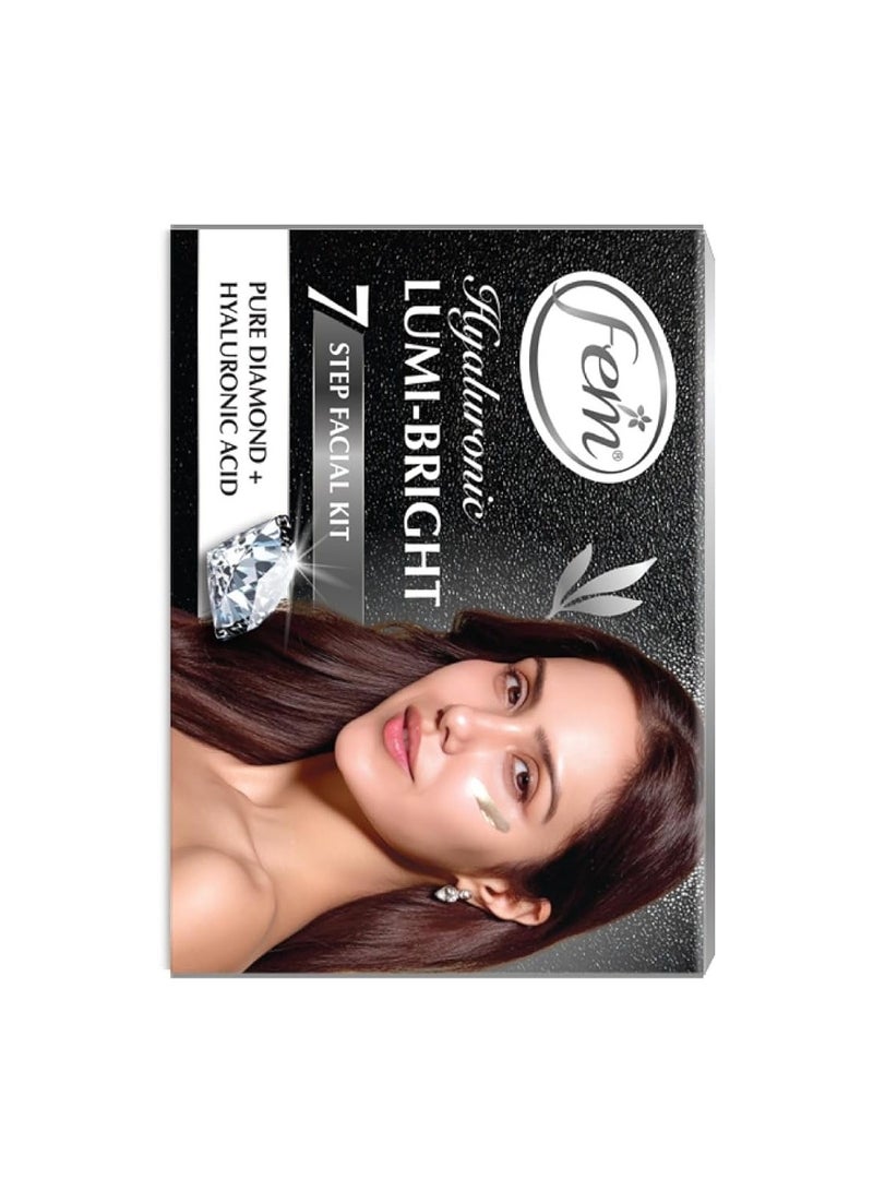 Dabur Fem Hyaluronic Lumi-Bright Facial Kit with Pure Diamond & Hyaluronic Acid – 35ml | Instantly Brightens & Hydrates | Reduces Dullness & Dark Spots | Gives Luminous, Smooth & Youthful Skin - Image 2
