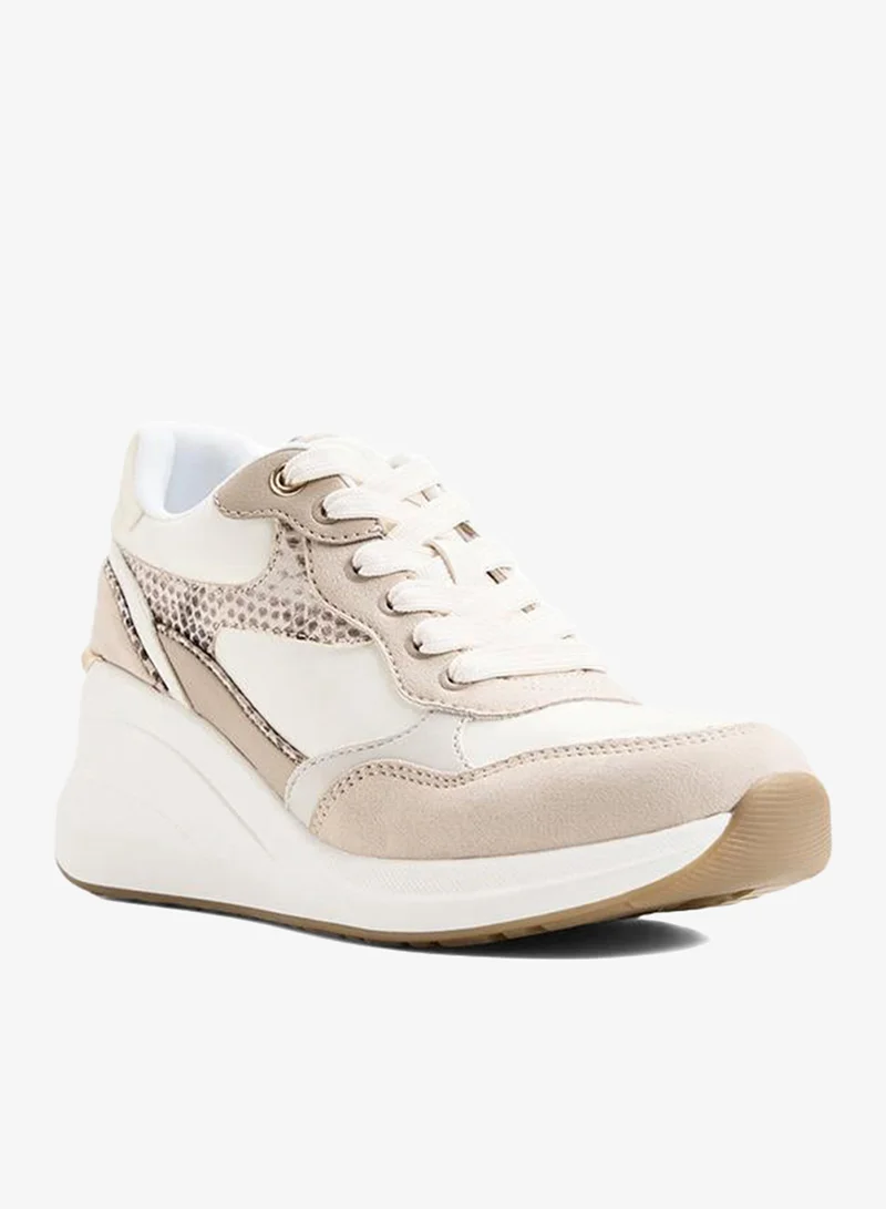 Aldo  Asiejan Ladies White Wedge Sneakers for Women | Best Price UAE