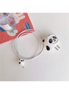 2024 Four-piece Charger Protective Cover For Apple 15 Fast Charging Protective Cover 18W/20W Charger-Specifications:49. Panda (set Of Four) Big And Small Heads + 1.4m Wire Rope + Tie