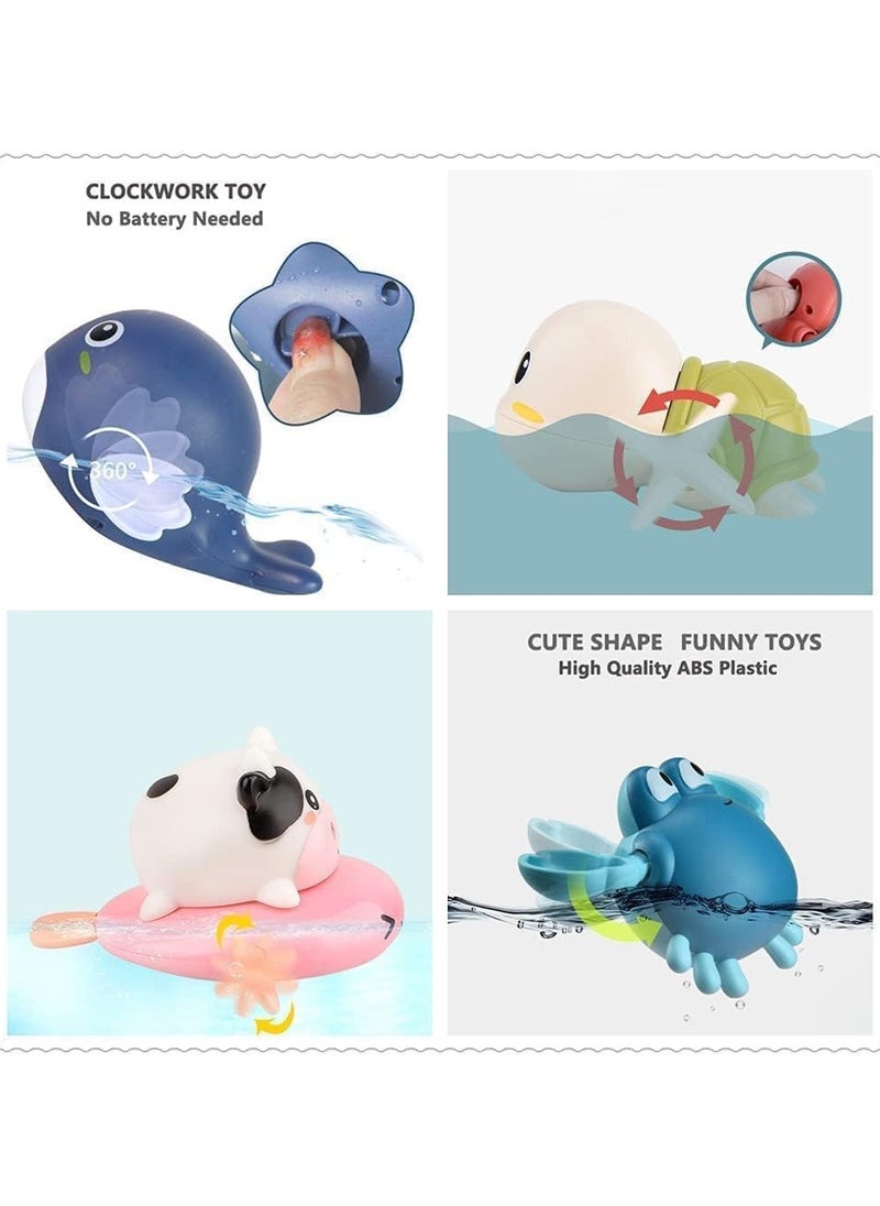 Mr. Penda 5 Pack Bath Toy, Cute Animal Clockwork Bathtub Swimming Pool Toy, Bath Toys for Toddlers Infants Boys Girls (Multicolour)  - Image 4