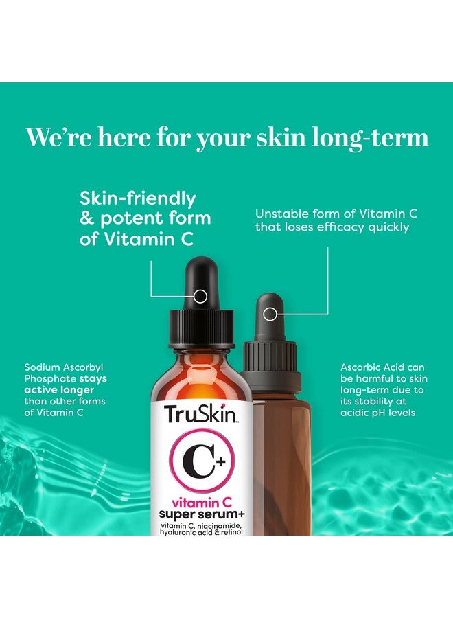TruSkin Naturals Vitamin Cplus Super Serum Anti Aging Antiwrinkle Facial Serum With Niacinamide Retinol Hyaluronic Acid And Salicylic Acid 1 Oz - Image 4