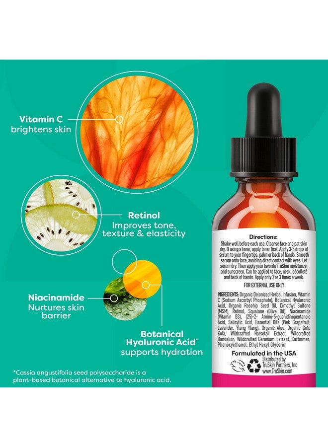 TruSkin Naturals Vitamin Cplus Super Serum Anti Aging Antiwrinkle Facial Serum With Niacinamide Retinol Hyaluronic Acid And Salicylic Acid 1 Oz - Image 3
