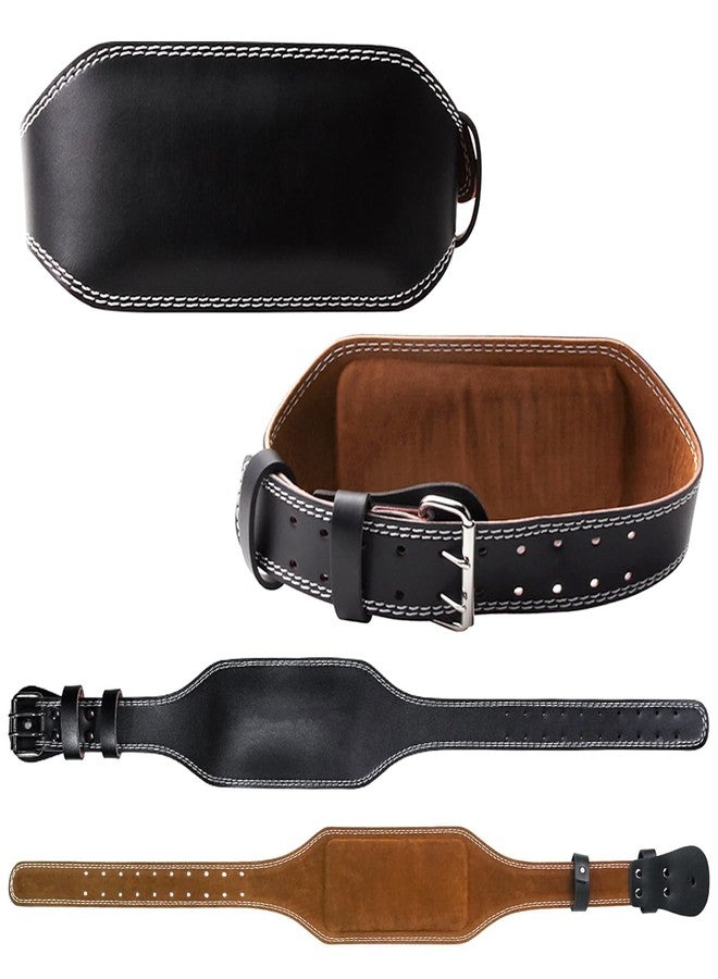 Luwint Weight Lifting Belt with Lifting Straps, 5.9 Inch Wide PU Leather Belt for Men, Lumbar Back Support for Powerlifting, Deadlift, Squat, Gym and Strength Training - Image 2