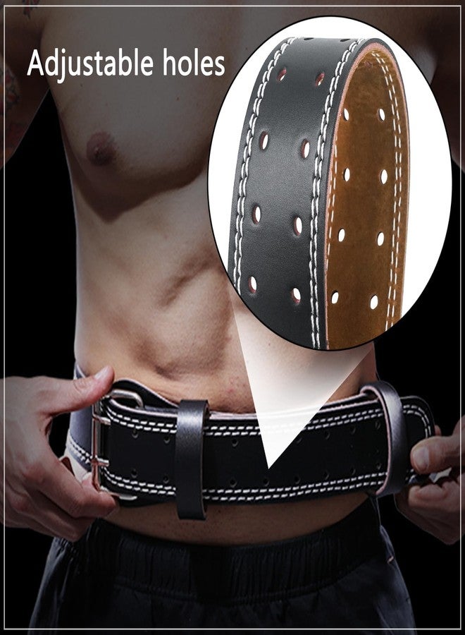 Luwint Weight Lifting Belt with Lifting Straps, 5.9 Inch Wide PU Leather Belt for Men, Lumbar Back Support for Powerlifting, Deadlift, Squat, Gym and Strength Training - Image 4