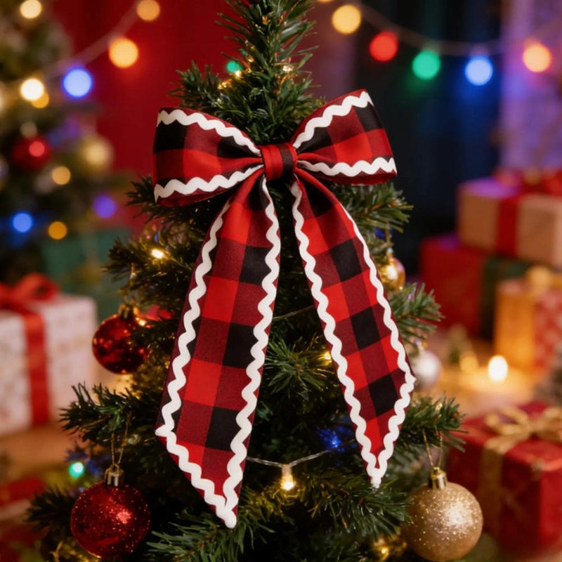 Wavy plaid ribbon curtain tiebacks birthday Christmas party gift boxes wedding New Year decorations - Image 3
