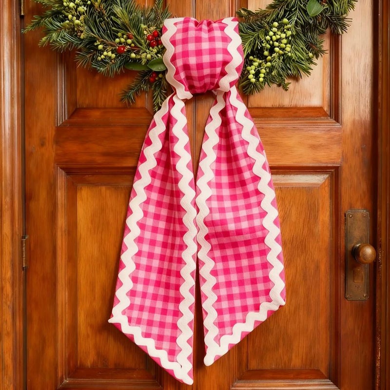 Wavy plaid ribbon curtain tiebacks birthday Christmas party gift boxes wedding New Year decorations - Image 1