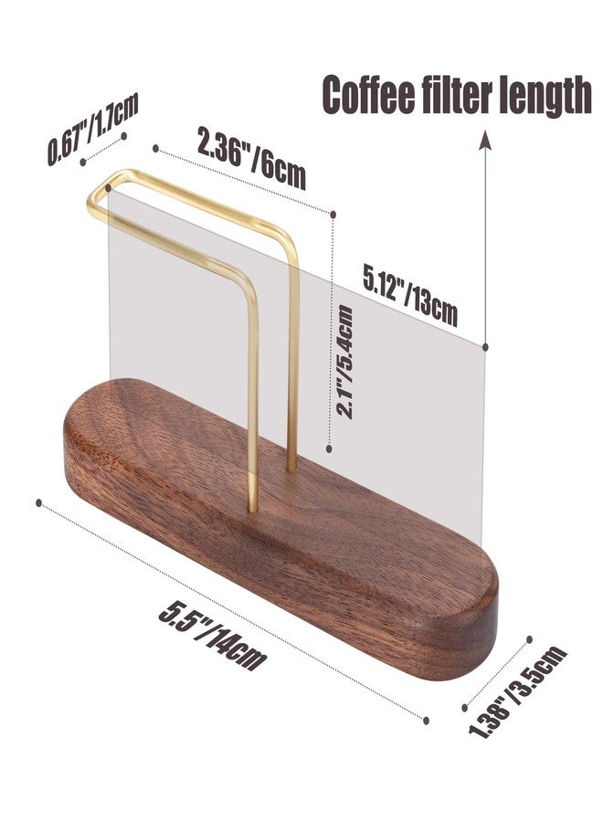 XCX Cone Coffee Filter Holder, Stand Coffee Filter Storage, Coffee Filter Container for V60 Paper Coffee Filters Size #01 and #02, Walnut & Brass - Image 5