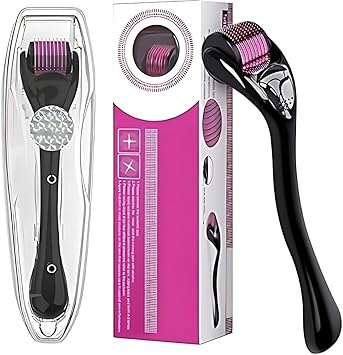 ديرما رولر 540 إبر التيتانيوم أداة العناية بالبشرة لوجه التجاعيد تساقط الشعر نمو اللحية علامات التمدد ندبات حب الشباب رولر للوجه للرجال والنساء 05 مم - Image 1