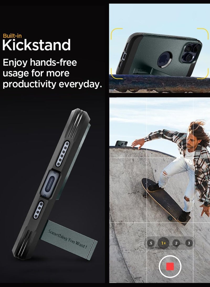 Spigen Tough Armor MagFit for iPhone 15 Pro Case Cover with MagSafe - Abyss Green - Image 3