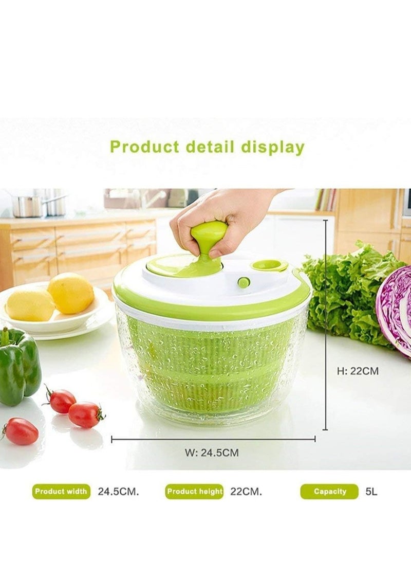 JAJEEK Salad Spinner Large 4.26L Capacity with Clear Serving Bowl, Colander Basket, Smart-Lock Lid, Easy Drain System, Non-Slip Base – Washes, Dries & Dresses Lettuce, Herbs, Vegetables & Fruits  - Image 3