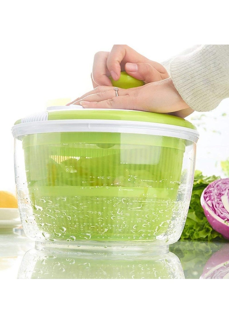 JAJEEK Salad Spinner Large 4.26L Capacity with Clear Serving Bowl, Colander Basket, Smart-Lock Lid, Easy Drain System, Non-Slip Base – Washes, Dries & Dresses Lettuce, Herbs, Vegetables & Fruits  - Image 4