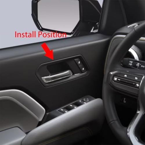 Beautost Fit for Chevrolet Chevy New Colorado Z71Trail BossLTWT 2024 2025 2026 Interior Door Handle Bowl Panel Cover Trims Carbon Fiber Black - Image 3