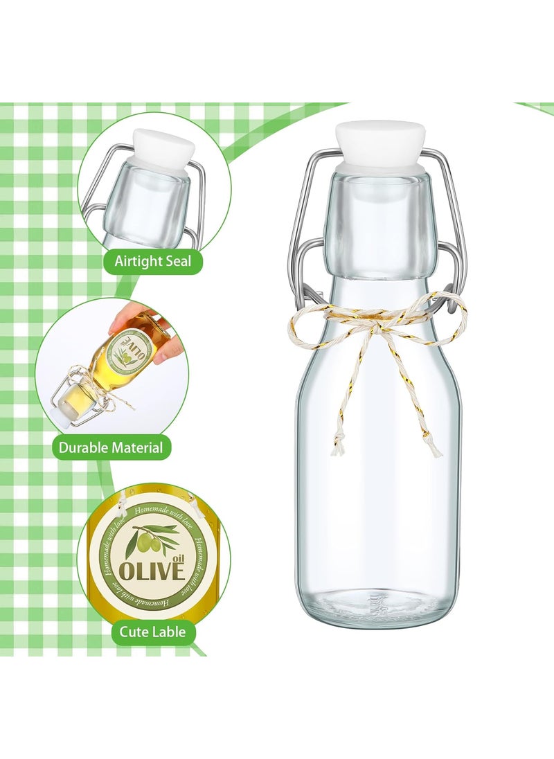 Queekay Queekay 20 Pack 4oz Mini Swing Top Glass Bottles for Vanilla Extract Homemade Olive Oil Bottles with Lids Airtight Cap Lids Labels for Wedding Baby Shower Favors 4oz  - Image 3