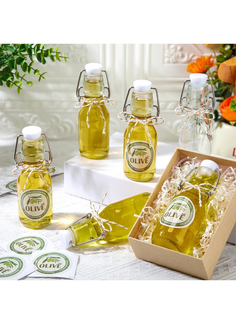 Queekay Queekay 20 Pack 4oz Mini Swing Top Glass Bottles for Vanilla Extract Homemade Olive Oil Bottles with Lids Airtight Cap Lids Labels for Wedding Baby Shower Favors 4oz  - Image 4
