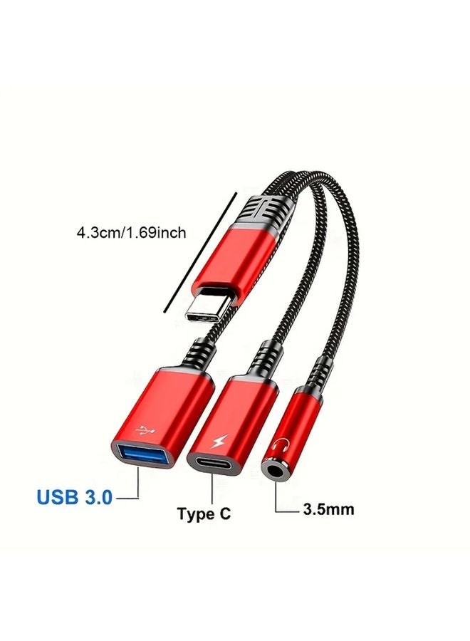 Gray Type C to 35mm Jack OTG Adapter with DAC Chip Fast Charging for iPhone Xiaomi - Image 3