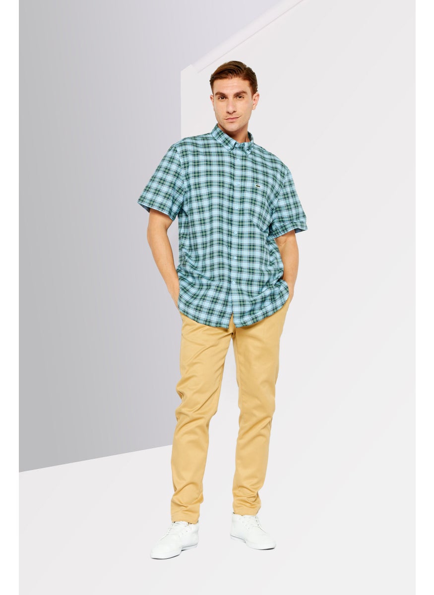 Men Regular Fit Short Sleeves Checkered Casual Shirt, Blue - pzsku/ZB0FB95CF2072FDD18CB5Z/45/_/1737642213/433c3729-bab5-4696-8a76-0e3053a1ca08