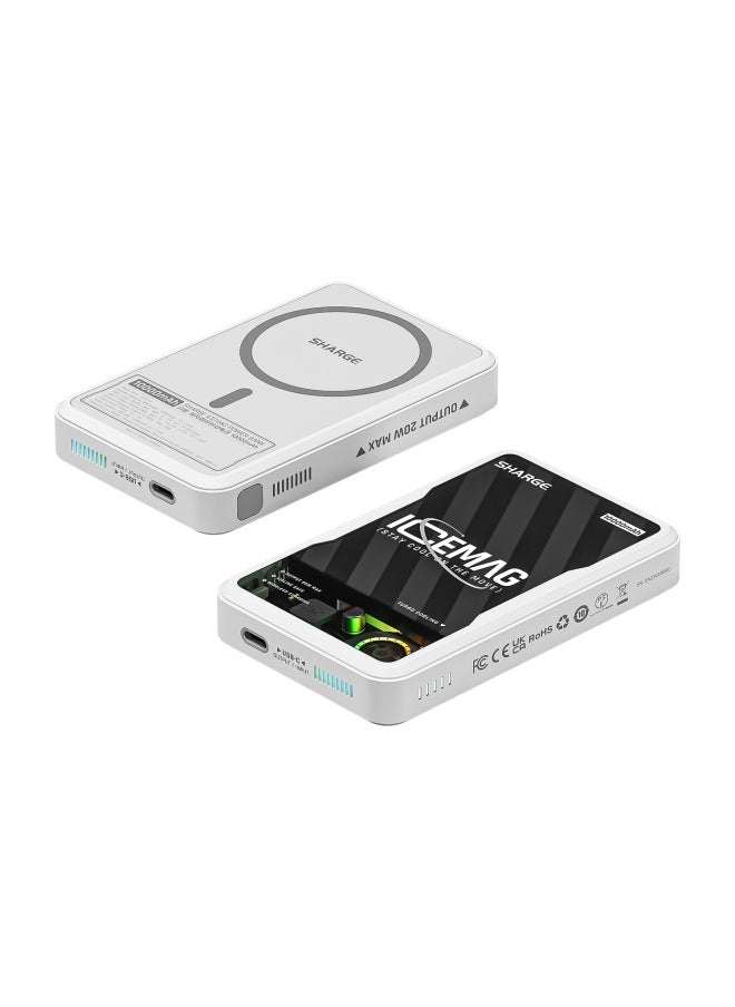 SHARGE - SHARGE SP020A ICEMAG Magnetic Power Bank World's First 10000mAh Battery Pack with Active Cooling for MagSafe Portable Charger with 20W USB-C Input/Output for iPhone16/15 Pro Max/ 14 Pro Max - Image 1