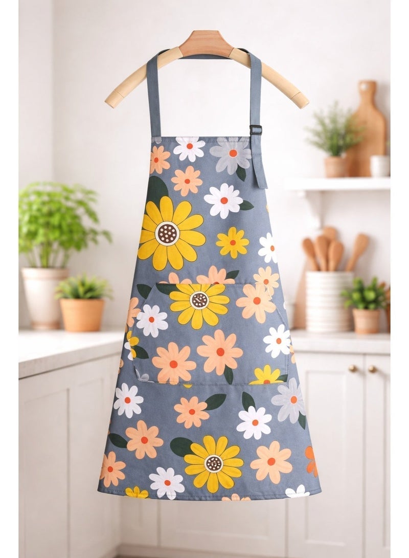 Waterproof Adjustable Apron with Pockets – Floral Kitchen Apron for Baking, Cooking, Gardening & BBQ - Image 5