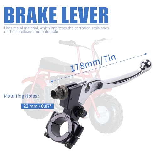 MRELC Left Brake Clutch Lever 155cm Cable with Brake Pads fit for Coleman CT100U CC100X 98cc 100cc 3HP Baja Doodle Bug DB30 Motovox MBX10 MBX11 Monster Moto Powersport Mini Bike Parts - Image 5