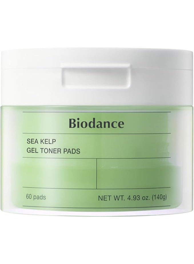 بيودانس Biodance Sea Kelp Gel Toner Pads, Calming & Balancing Toner Pads for Sensitive Skin, Oil & Sebum Control, Refreshing Blemish Care, Korean Skincare, Stocking Stuffersㅣ4.93 fl.oz.(140g)*60Pads - Image 1