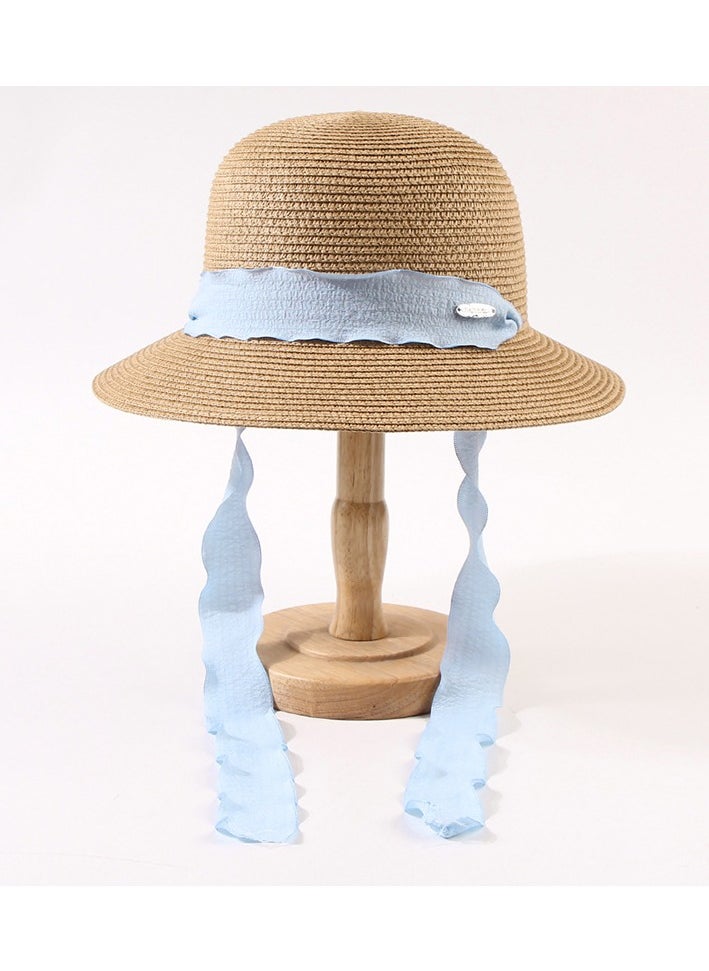 KUYING - New Shangcao Weaving Breathable Ribbon Beach Travel Hat - Image 1