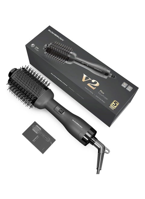 Rush Brush V2 Pro Black Ion Technology Wide Oval Design 19cm 1300W 3Heat/Speed