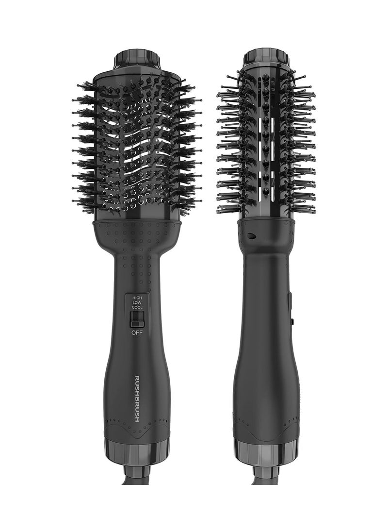 Rush Brush V2 Pro Black Ion Technology Wide Oval Design 19cm 1300W 3Heat/Speed