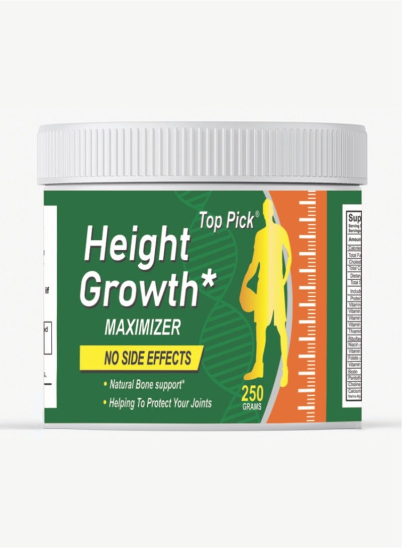 Top Pick مسحوق تعزيز نمو الطول بدون آثار جانبية 250 جرام