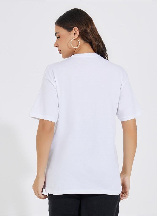 Styli Styli Oversized Embroidered T-Shirt with Dropped Shoulder  - Image 4