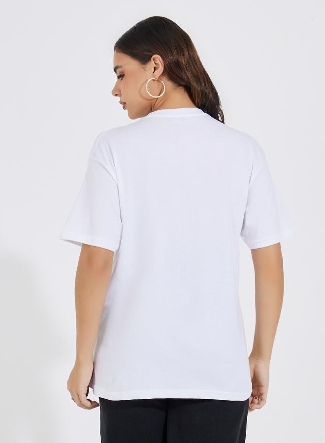 Styli Oversized Embroidered T-Shirt with Dropped Shoulder - Image 4