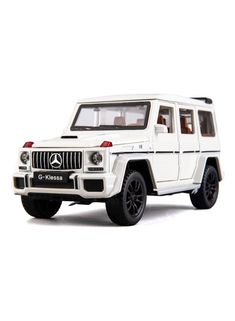 CHE ZHI - Mercedes Benz G63 AMG 1:32 Scale Model Car, Diecast Model Cars Zinc Alloy Pull Back Toy car with Sound and Light for Kids Boy Girl Gift White - Image 1