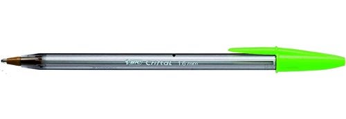 BIC Cristal Fun Ballpoint Pens Wide Point (1.6 mm) – Lime Green, Box of 20 - Image 1