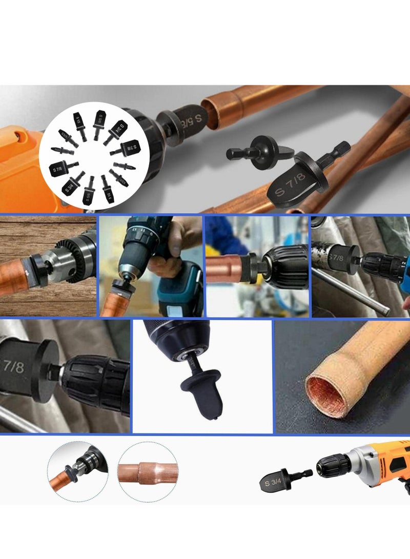 سيوسي طقم إصلاح HVAC، أداة توسيع أنبوب نحاسي لمكيف الهواء، مجموعة رؤوس مثقاب يدوي لأنابيب النحاس، أداة توسيع أنابيب نحاسية ناعمة مع 1/4 بوصة، 3/8 بوصة، 1/2 بوصة، 5/8 بوصة، 3 /4 ''، 7/8'' بت  - Image 3