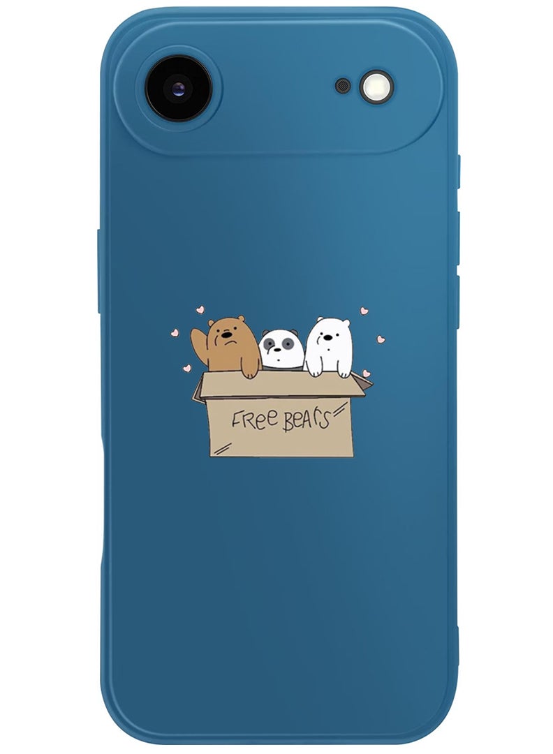 Theodor Protective Slim Fit Case Liquid Silicone Cover with Full Body Protection Anti-Scratch Shockproof Case For Apple iPhone 17 Air (Blue) We are bears - Image 1