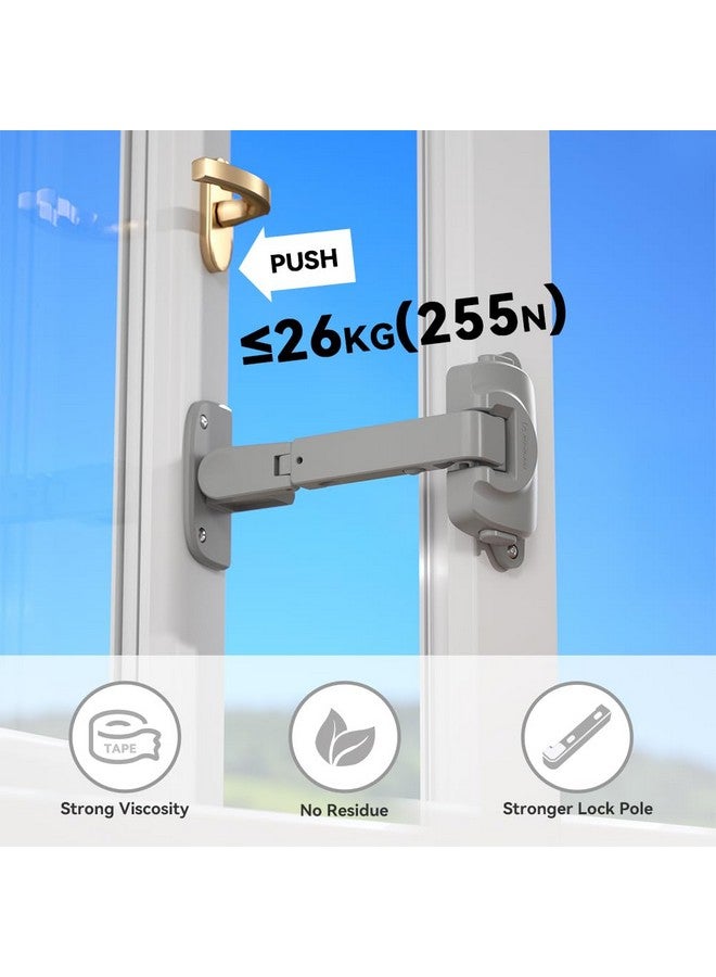 EUDEMON 1 Packing Updated Baby Window Safety Lock, Childproof Window Restrictor for UPVC, Adjustable Winodw Guard for Wooden, Metal Frames (Grey) - Image 4