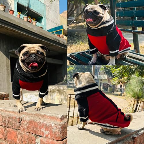 Lulala Pet Puppy Clothes to Keep Warm in Autumn and Winter, Knitted Sweater, Teddy Poodle Clothes, Small Dogs Jacket Suitable for Pets (Red, 8 Inch) - Image 3