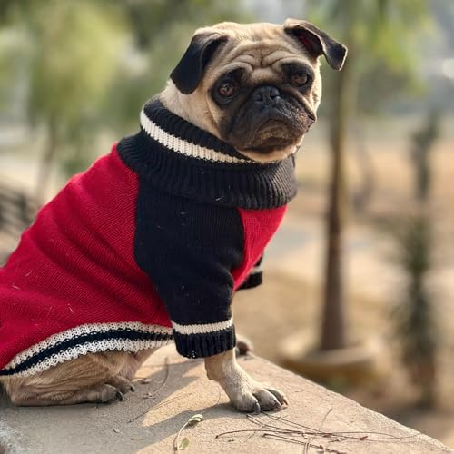 Lulala Pet Puppy Clothes to Keep Warm in Autumn and Winter, Knitted Sweater, Teddy Poodle Clothes, Small Dogs Jacket Suitable for Pets (Red, 8 Inch) - Image 1