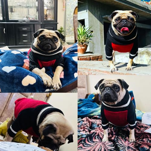 Lulala Pet Puppy Clothes to Keep Warm in Autumn and Winter, Knitted Sweater, Teddy Poodle Clothes, Small Dogs Jacket Suitable for Pets (Red, 8 Inch) - Image 4