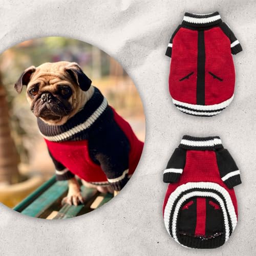 Lulala Pet Puppy Clothes to Keep Warm in Autumn and Winter, Knitted Sweater, Teddy Poodle Clothes, Small Dogs Jacket Suitable for Pets (Red, 8 Inch) - Image 5