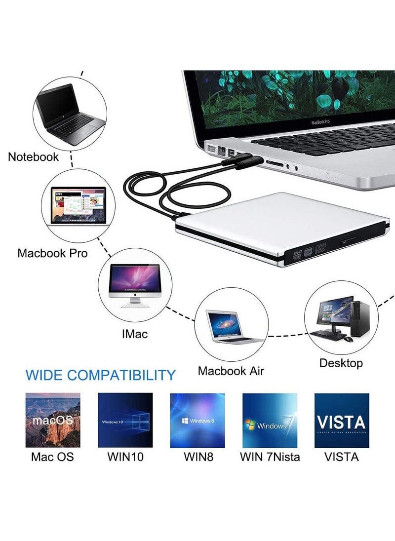Generic - External USB3.0 Optical DVD Drive BD-RE 3D Blu-Ray Reader for Windows/MAC OS (Blu-ray burner) - Image 1