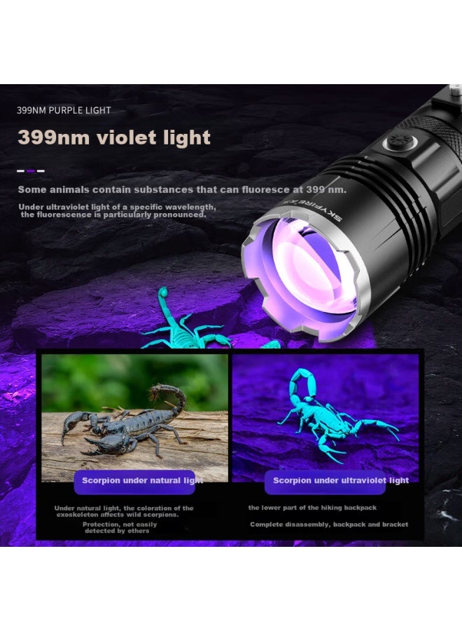 SkyFire Tianhuo Scorpion Flashlight High Brightness Long Battery Life Uv Light Waterproof Rechargeable For Night Fishing Outdoor Use - Image 2