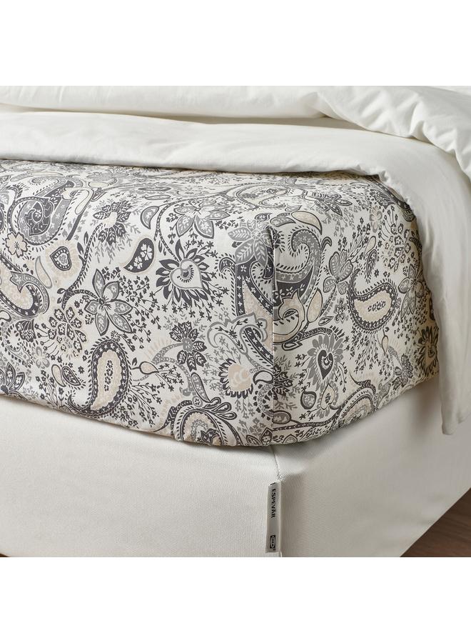 erorex Fitted sheet, grey/white, 180x200 cm - Image 5