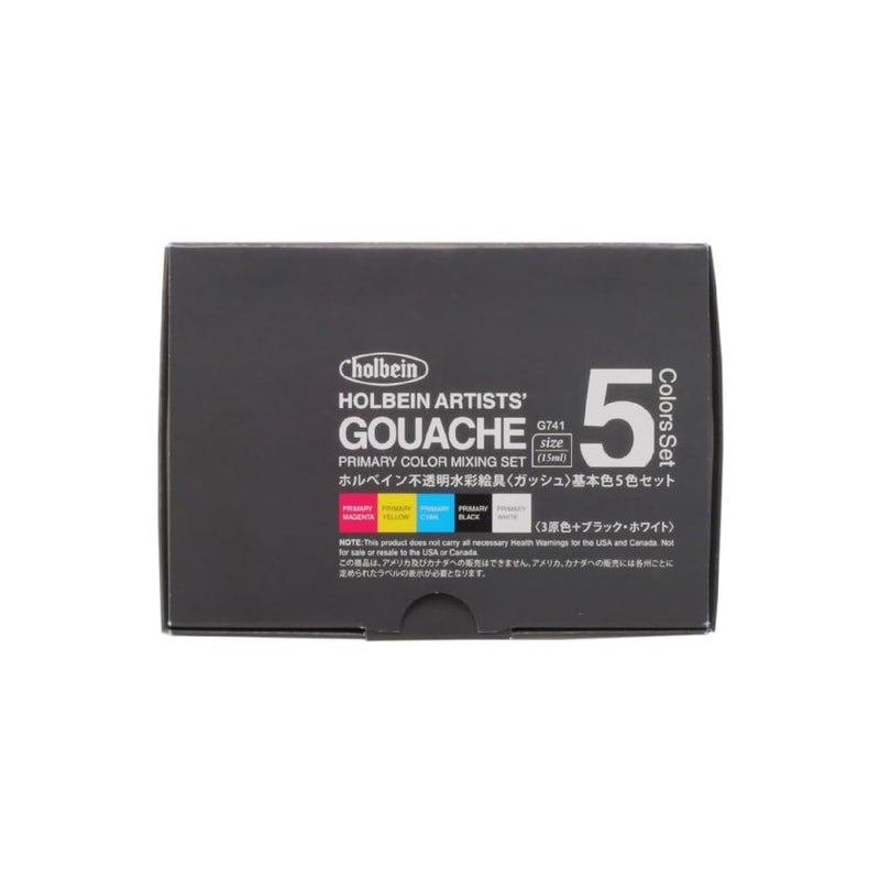 Holbein 5 primary colors set Holbein gouache gouache (japan import) - Image 1
