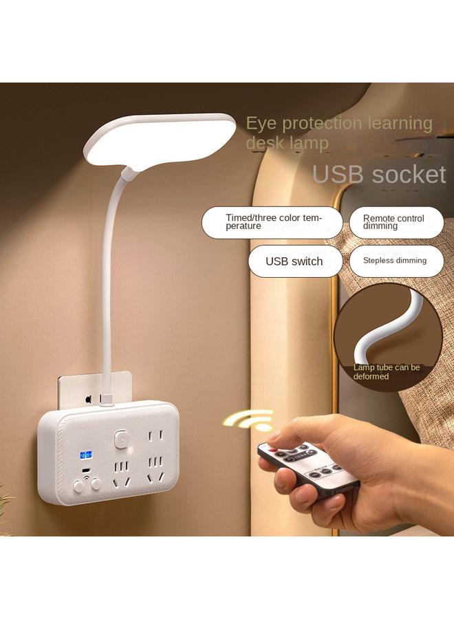 Bluejw Multi-functional Desk Lamp With USB Socket Dormitory Bedroom Soft Light Eye Protection Remote Control Reading Lamp Home Creative Night Light - Image 3