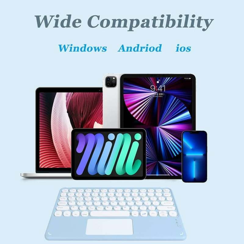 Bluetooth Keyboard: Ultra-slim Lightweight Design - Quiet Scissor Foot Construction Touchpad Keyboard for Tablets, Smartphones, PCs On-the-go Use - Image 5