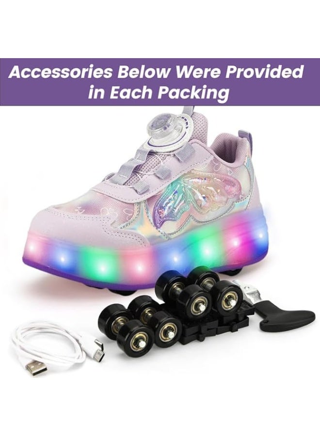 Lucky Kids Kids Roller Skates 4 Wheel Flashing Skate Shoes With Led Lights Usb Rechargeable Stylish & Fun For Boys & Girls - Image 5