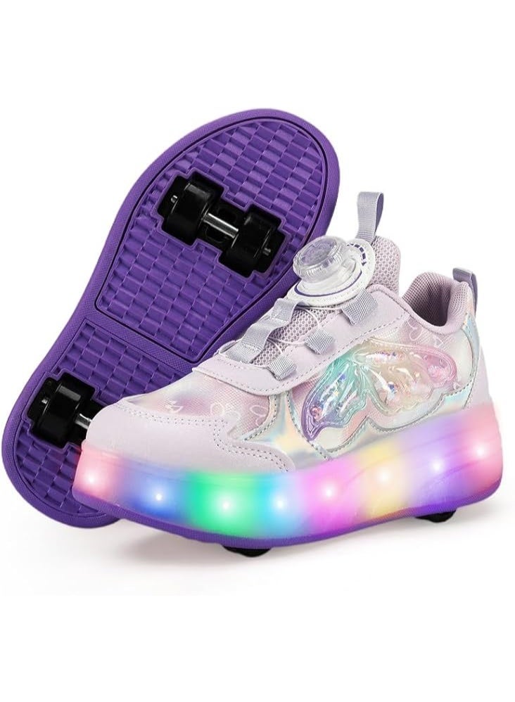 Lucky Kids Kids Roller Skates 4 Wheel Flashing Skate Shoes With Led Lights Usb Rechargeable Stylish & Fun For Boys & Girls - Image 1
